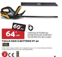 Bricomarché BEST GREEN Taille-haie à batterie ht 40 offre