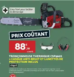 Bricomarché SCHEPPACH Tronçonneuse thermique csp560s + casque anti-bruit et lunettes de protection inclus offre