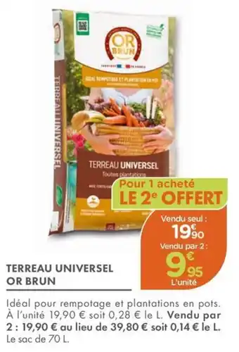 Point Vert OR BRUN Terreau universel offre