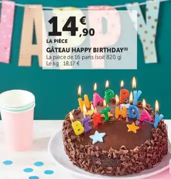 Super U Gâteau happy birthday offre