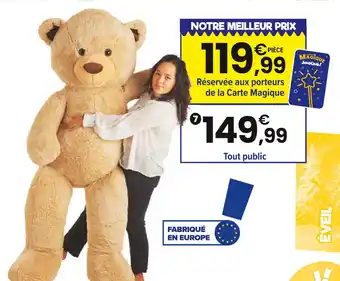 JouéClub Peluche ours brun géant 180 cm offre