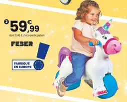 JouéClub Feber Baby Unicorn – Porteur 2-en-1 Licorne Sons et Lumières offre