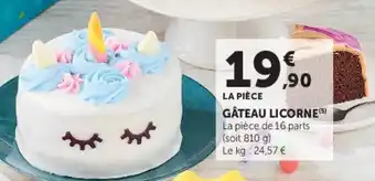 Super U La pièce gâteau licorne offre