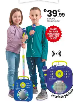 JouéClub Karaoké sound box avec 2 micros | 3 ans offre