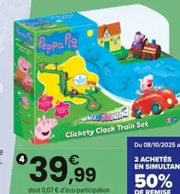 JouéClub Peppa Pig Set whizz clickety circuit train peppa offre