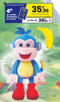 JouéClub Peluche interactive babouche | 3 ans offre