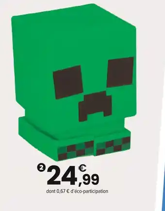 JouéClub Minecraft lampe rechargeable creeper squishy glo offre