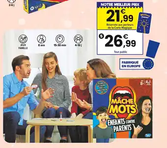 JouéClub HASBRO MÂCHE MOTS ENFANTS CONTRE PARENTS offre