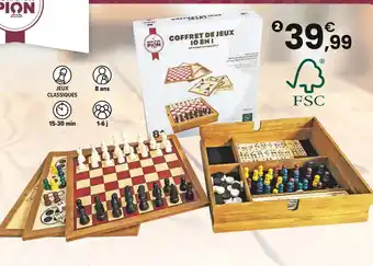 JouéClub MON PETIT PION Coffret jeux en bois 10 en 1 offre