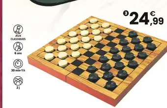 JouéClub Mon jeu de dames pliable en bois offre