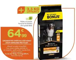 Point Vert PURINA Pro plan croquettes chien all size adult light sterilised offre
