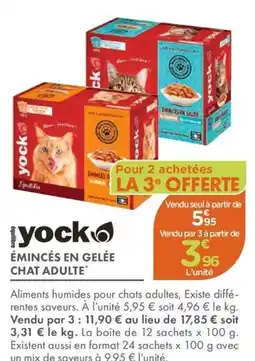 Point Vert YOCK Émincés en gelée chat adulte offre