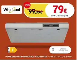Darty WHIRLPOOL Hotte casquette WSLT65FLSX- offre