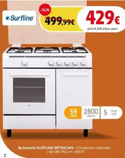 Darty SURFLINE Butanette SBT90CWN offre