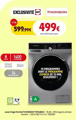 Darty THOMPSON Lave-linge frontal TW148AIX offre