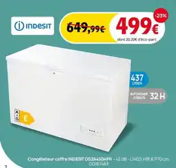 Darty INDESIT Congélateur coffre os2a450hfr offre