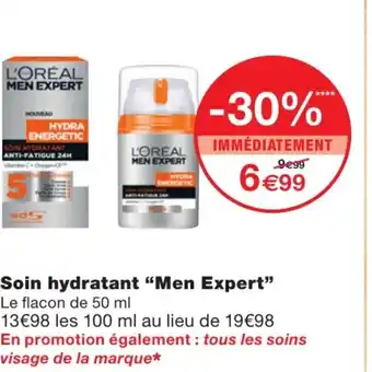 Monoprix Soin hydratant men expert offre