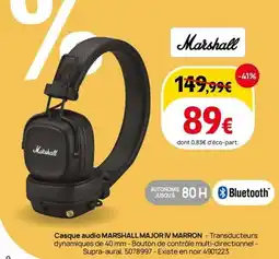 Darty MARSHALL Casque audio major iv marron offre