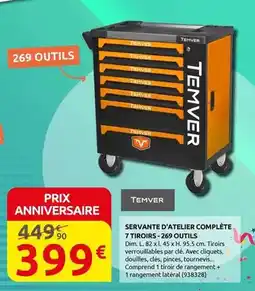 Rural Master Dim - servante d'atelier complète 7 tiroirs -290 outils offre