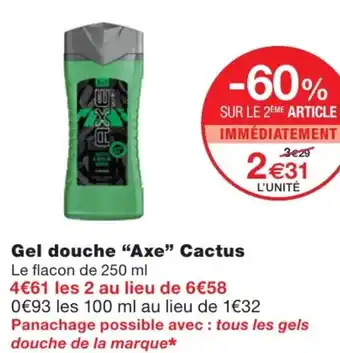 Monoprix Gel douche axe cactus offre