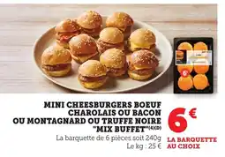 Bi1 Mini cheesburgers boeuf charolais ou bacon ou montagnard ou truffe noire mix buffet offre