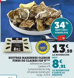 Bi1 Huitres marennes oleron fines de claires igp u offre