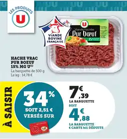 Bi1 Hache vrac pur boeuf 15% mg u offre