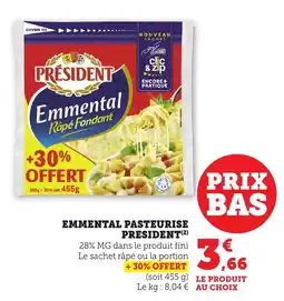 Bi1 Emmental pasteurise president offre