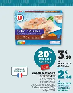 Bi1 Colin d'alaska surgele u offre