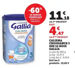 Bi1 Calisma croissance 3 des 12 mois gallia offre
