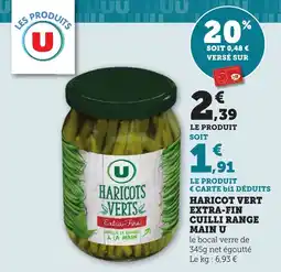 Bi1 Haricot vert extra-fin cuilli range main u offre