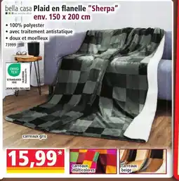 Norma BELLA CASA Plaid en flanelle Sherpa offre