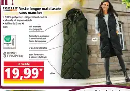 Norma TOPTEX Veste longue matelassée sans manches offre