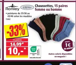 Norma ELLE NOR Chaussettes, 15 paires femme ou homme offre