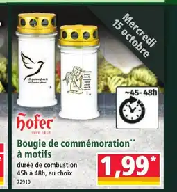 Norma Bougie de commémoration à motifs offre