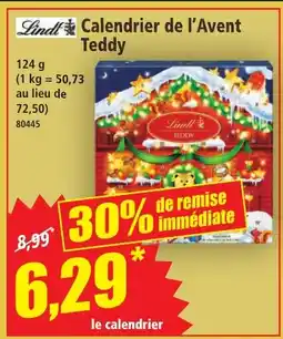 Norma LINDT Calendrier de l'Avent Teddy offre