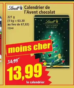 Norma LINDT Calendrier de l'Avent chocolat offre