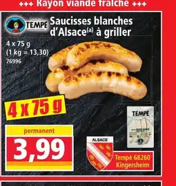 Norma TEMPÉ Saucisses blanches d'Alsace à griller offre