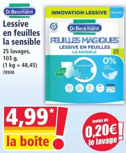 Norma DR BECKMANN Lessive en feuilles la sensible offre