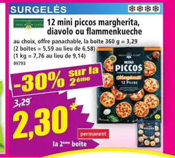Norma 12 mini piccos margherita, diavolo ou flammenkueche offre