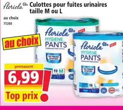 Norma FLORIOLA Culottes pour fuites urinaires offre