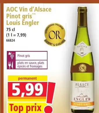 Norma LOUIS ENGLER AOC Vin d'Alsace Pinot gris offre