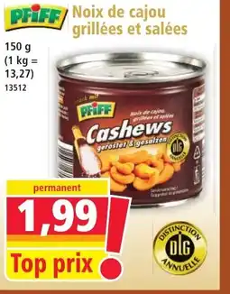 Norma PFIFF Noix de cajou grillées et salées offre