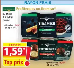 Norma Profiteroles ou tiramisu offre