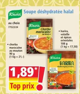 Norma KNORR Soupe déshydratée halal offre