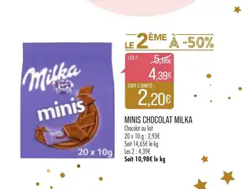 Match Minis Chocolat Milka offre