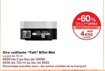 Monoprix Cire coiffante taft effet mat offre
