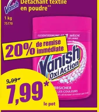 Norma VANISH Détachant textile en poudre offre
