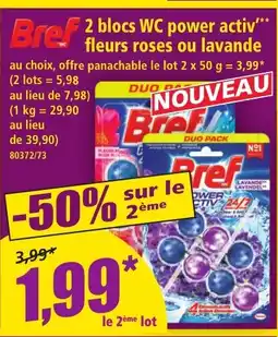 Norma BREF 2 blocs WC power activ fleurs roses ou lavande offre