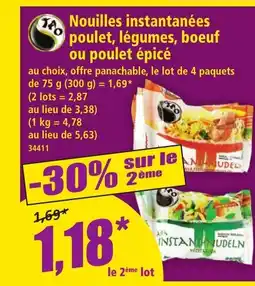 Norma Nouilles instantanées poulet, légumes, boeuf ou poulet épicé offre